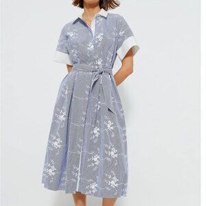 Tuckernuck Blue Stripe Embroidered Kate Dress